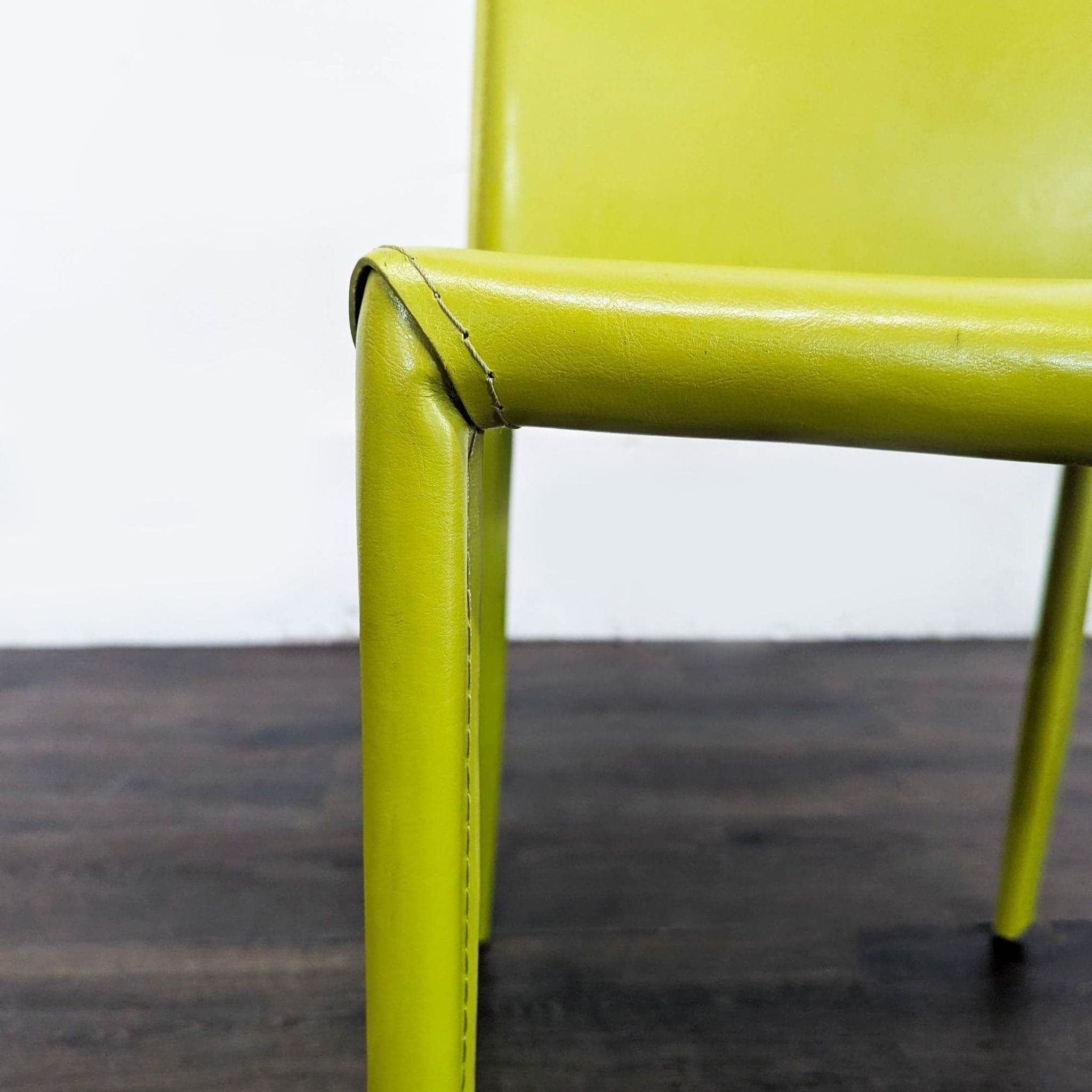 Set of Six Leather Dining Chairs - Thumbnail 7