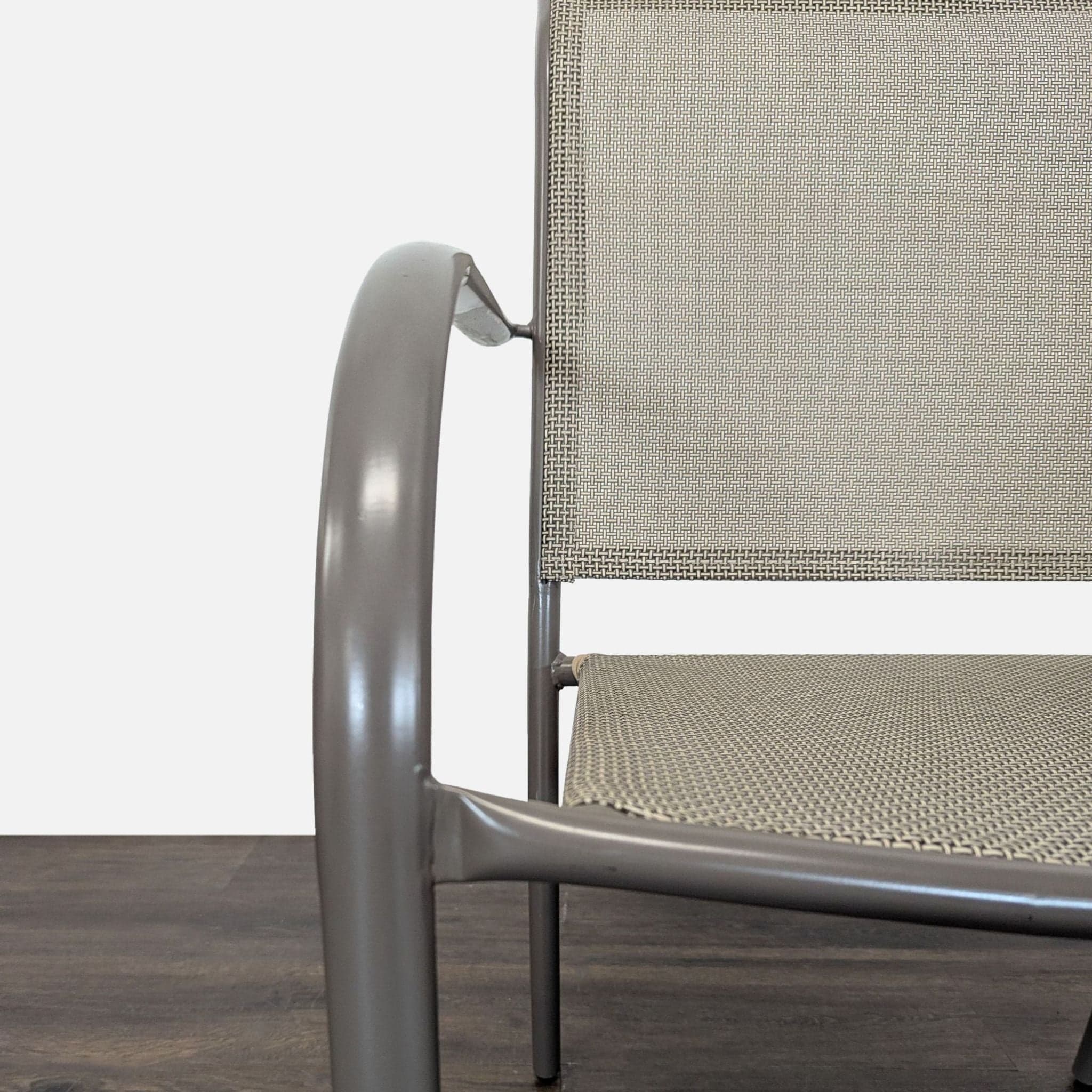 Set of 6 Modern Outdoor Chairs with Armrests - Thumbnail 4