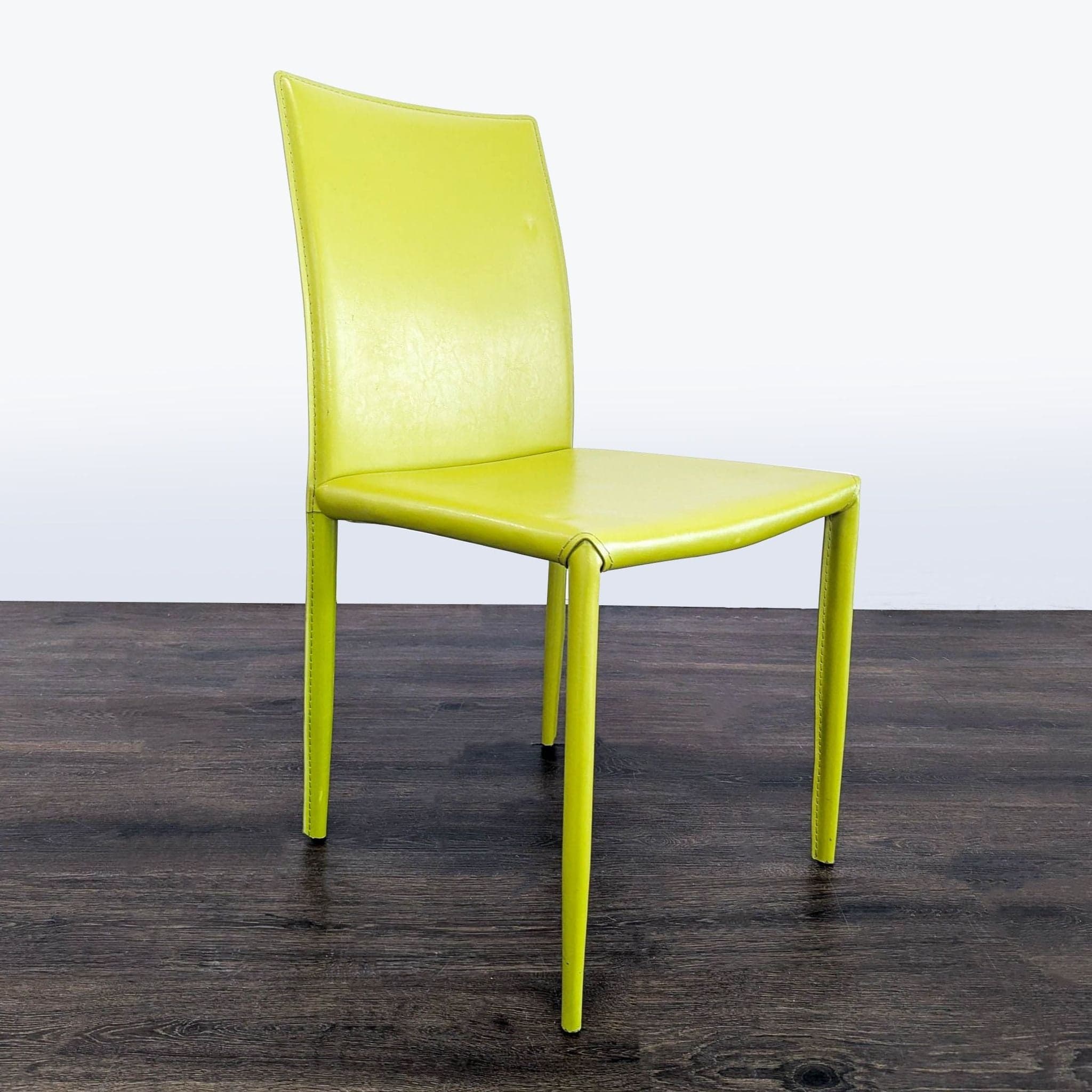 Set of Six Leather Dining Chairs - Thumbnail 3