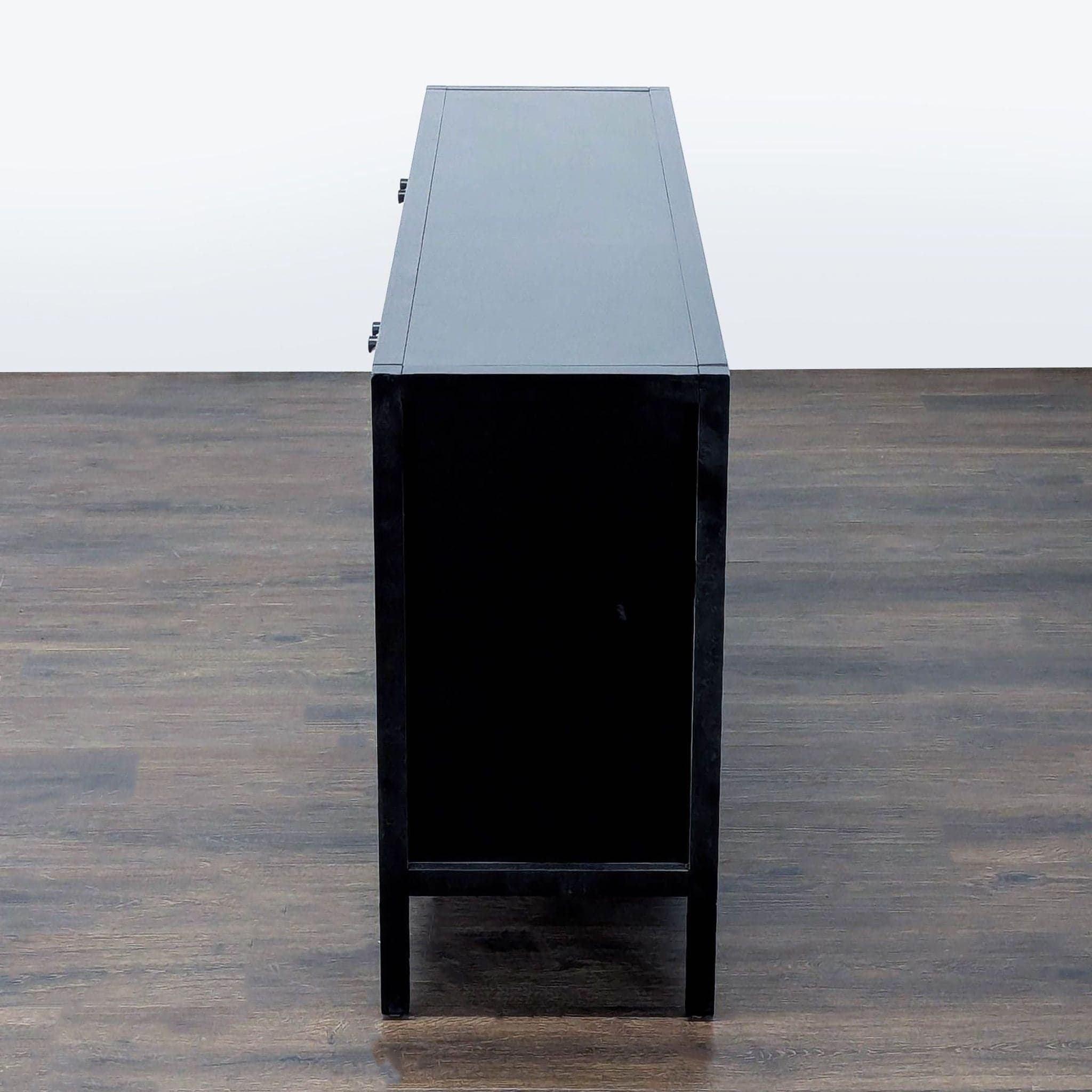 Wood Media Console with Rattan Covered Cabinet Doors - Thumbnail 6