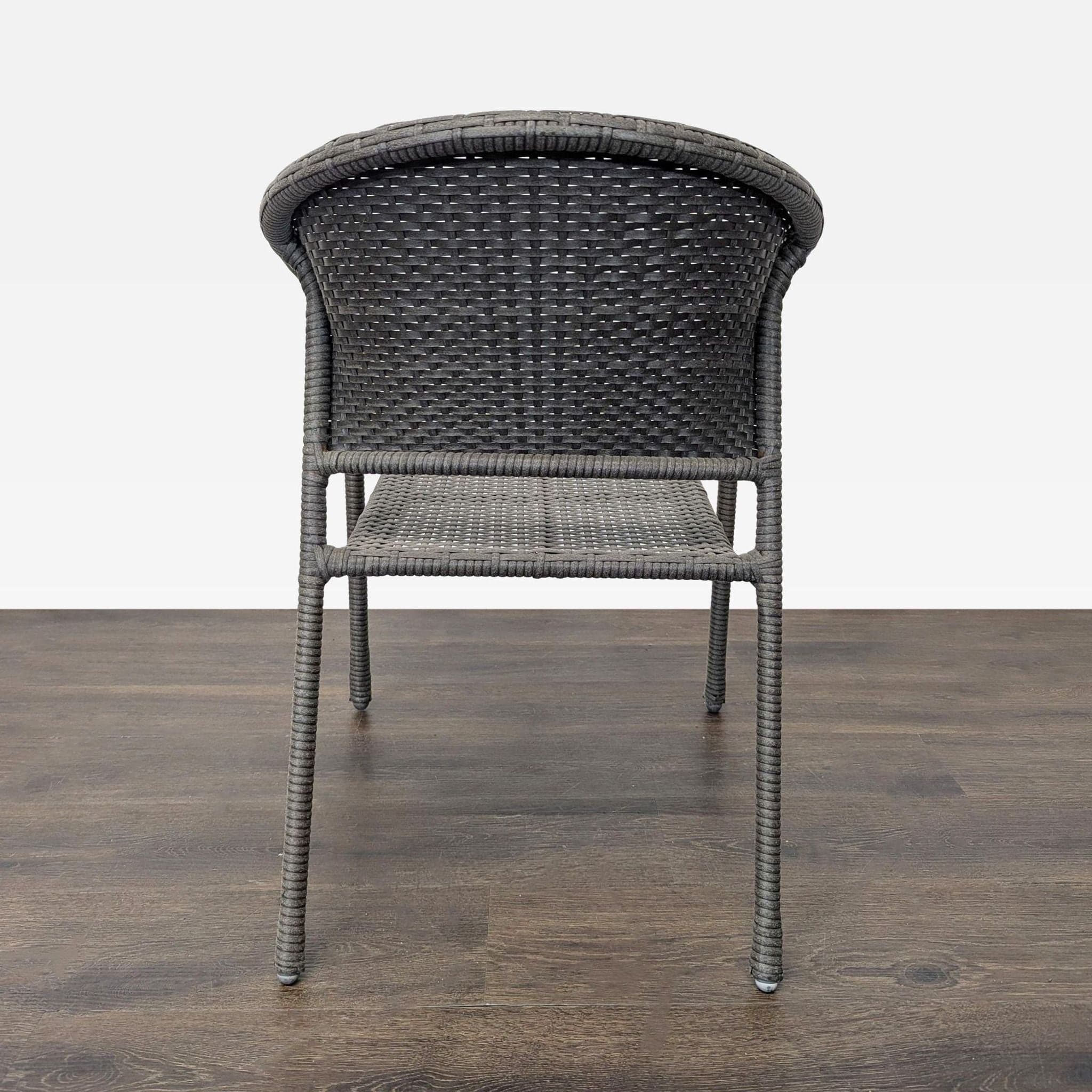 Set of 4 Woven Stackable Patio Chairs - Thumbnail 5