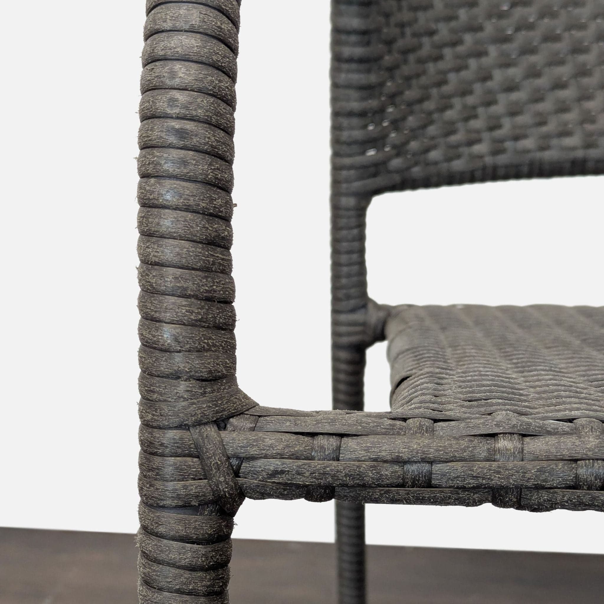 Set of 4 Woven Stackable Patio Chairs - Thumbnail 9
