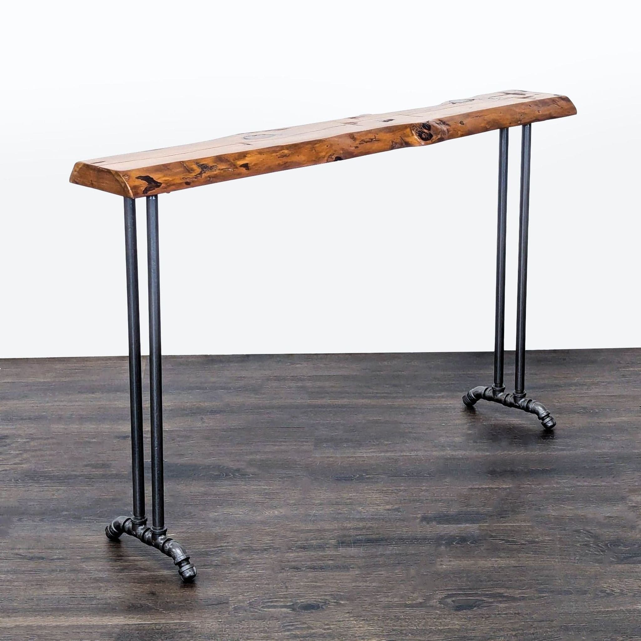 Live Edge Pipe Console Table - Thumbnail 2