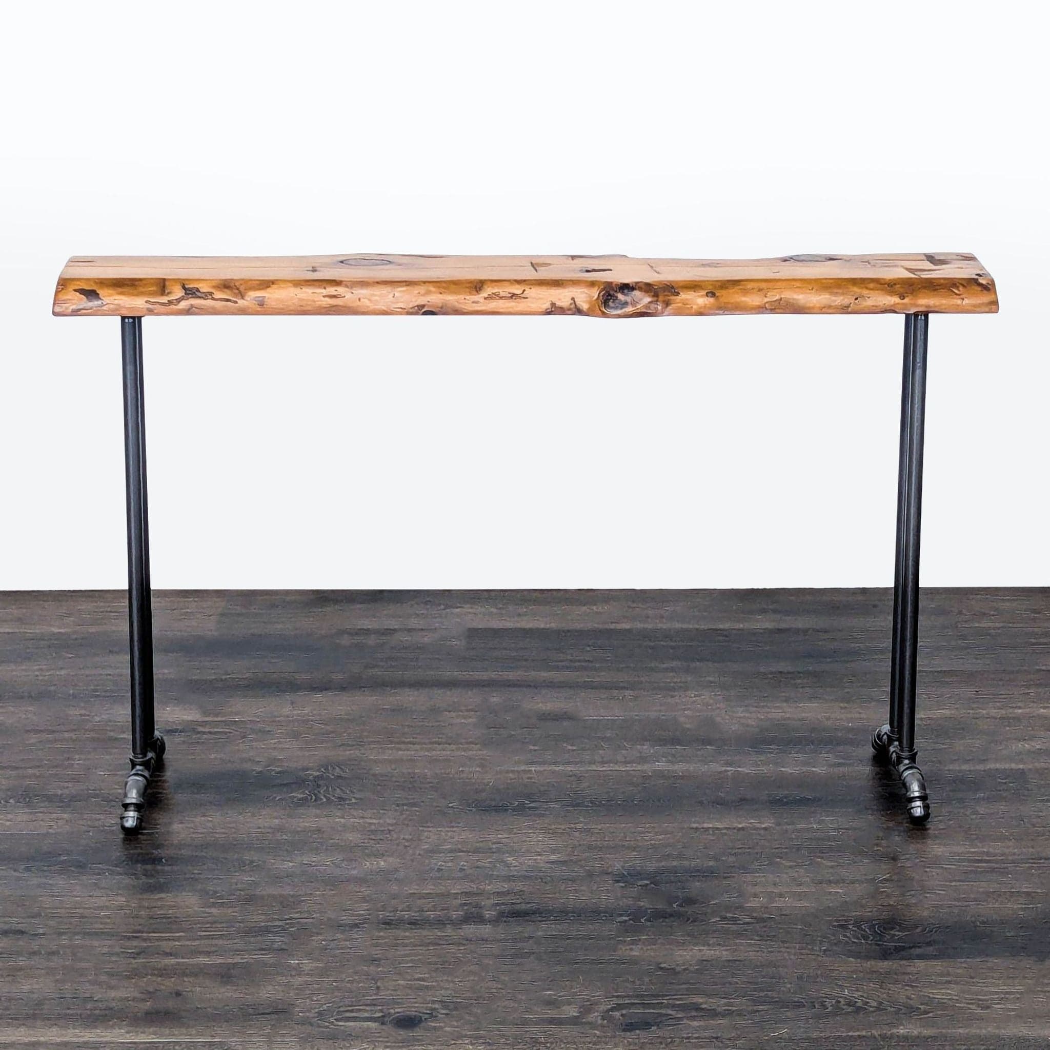 Live Edge Pipe Console Table - Image 1