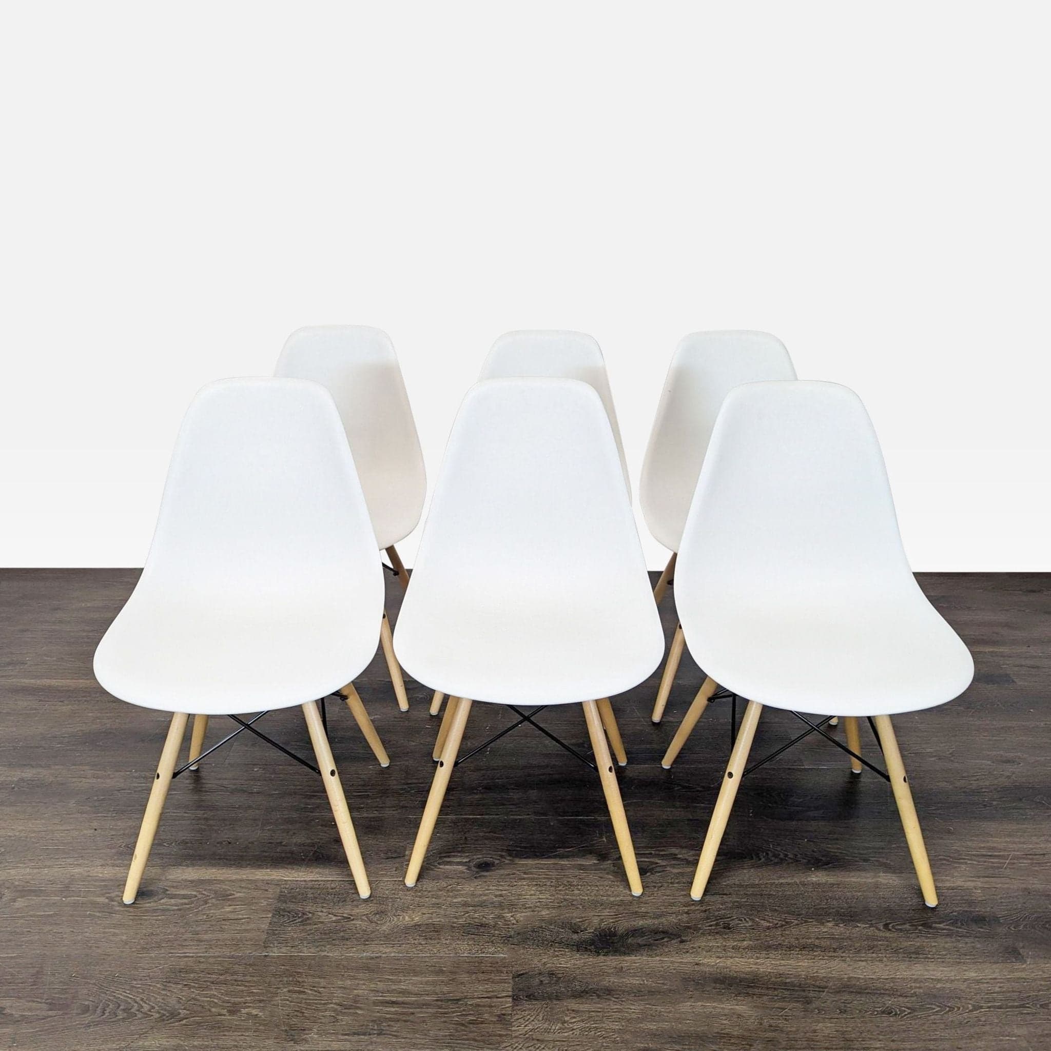 Set of Six Herman Miller Eames Molded Plastic Side Chairs - Image 1
