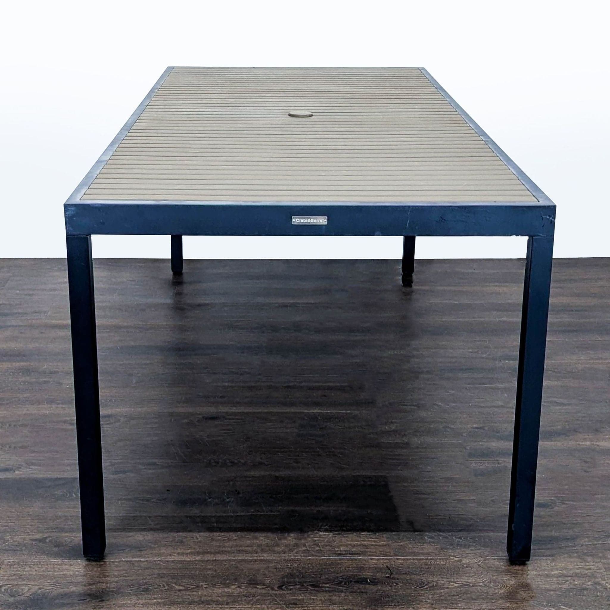 Crate & Barrel Alfresco Modern Outdoor Dining Table with Slatted Top - Thumbnail 5
