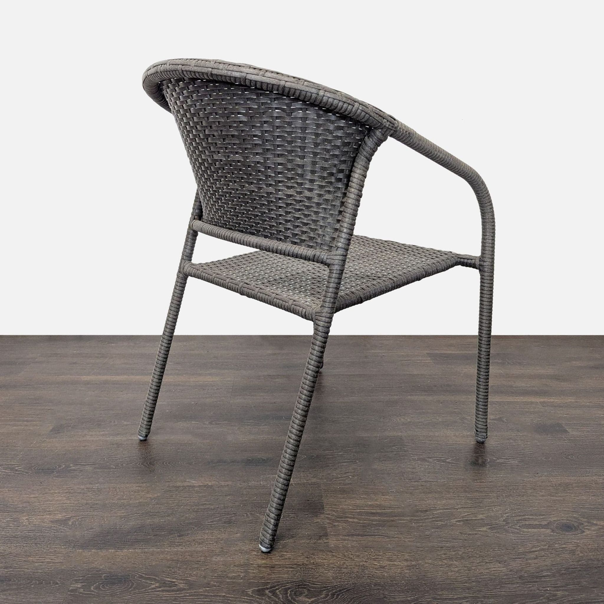 Set of 4 Woven Stackable Patio Chairs - Thumbnail 6