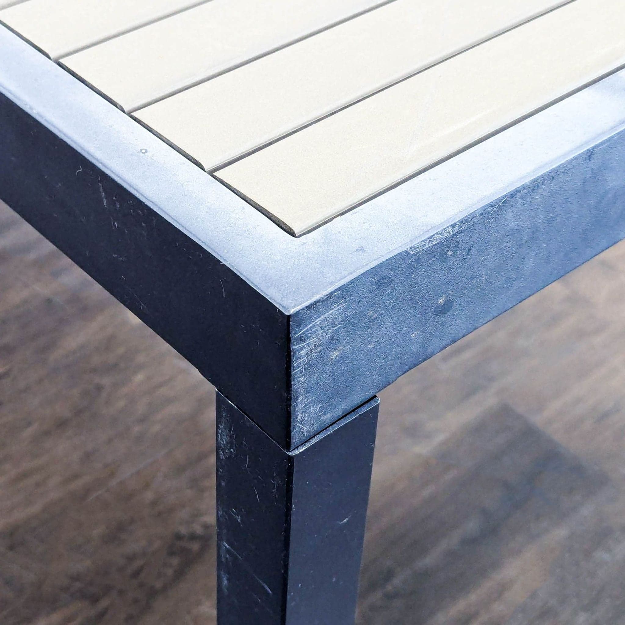 Crate & Barrel Alfresco Modern Outdoor Dining Table with Slatted Top - Thumbnail 6