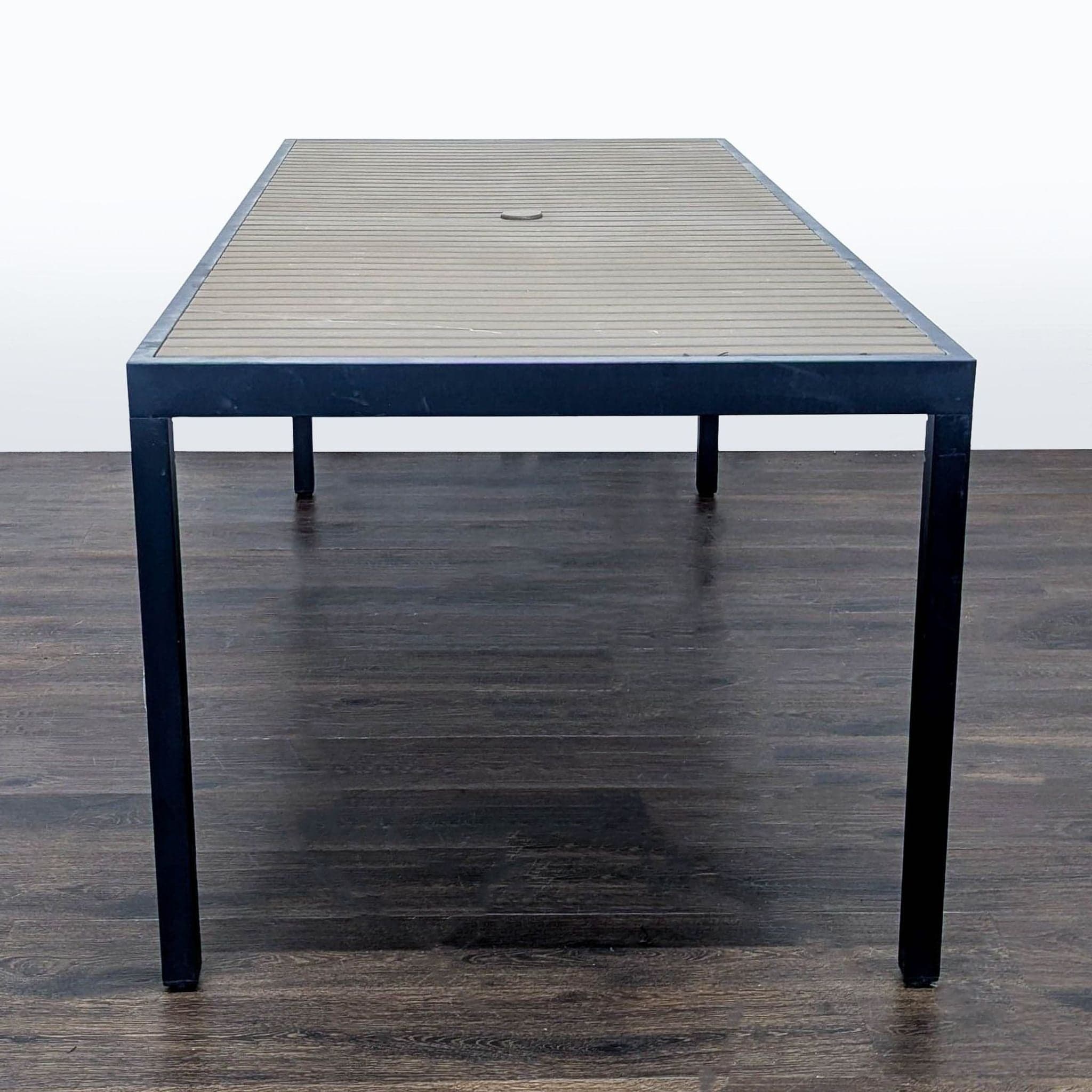 Crate & Barrel Alfresco Modern Outdoor Dining Table with Slatted Top - Thumbnail 3
