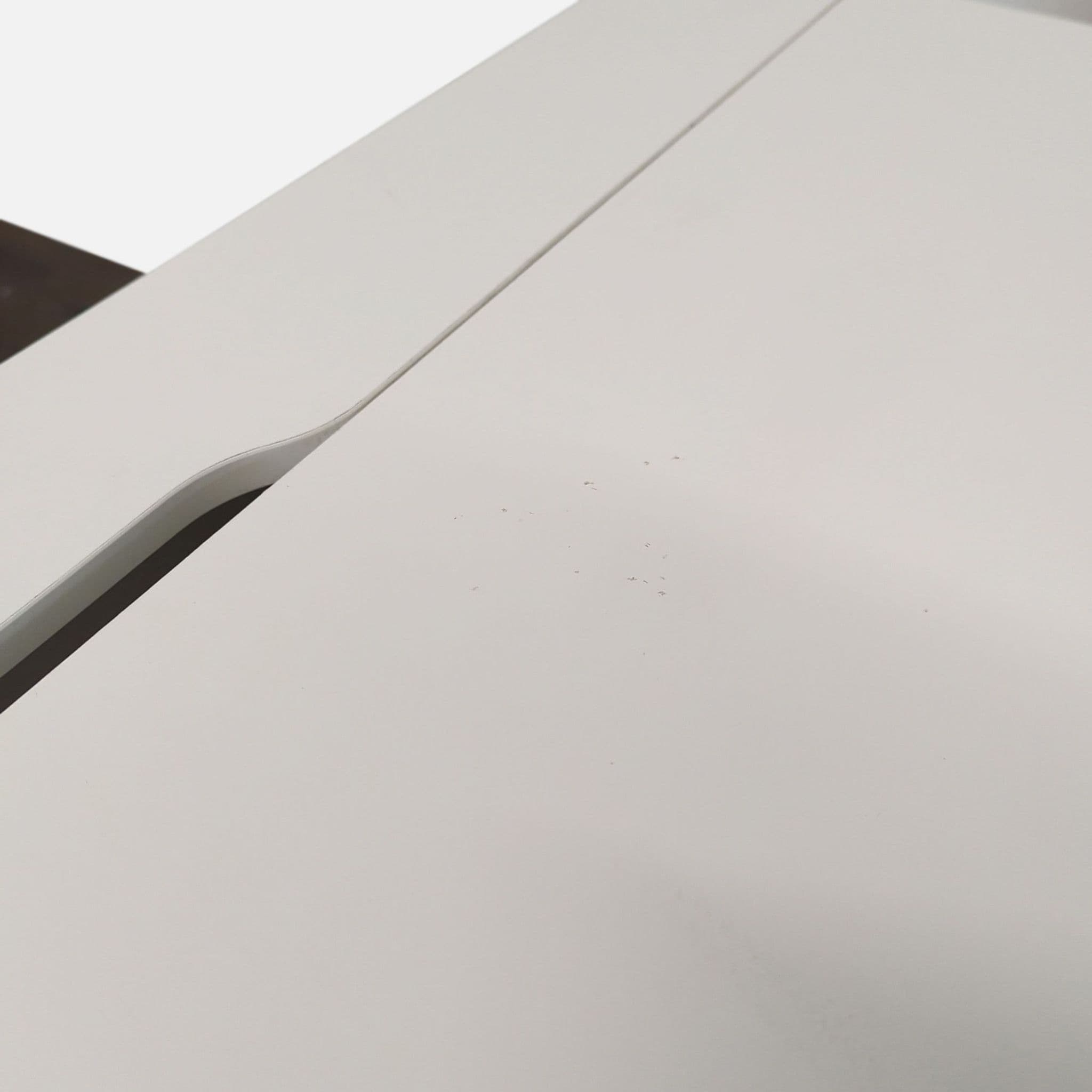 Modern White Desk with Two Drawers and Hidden Storage - Thumbnail 4