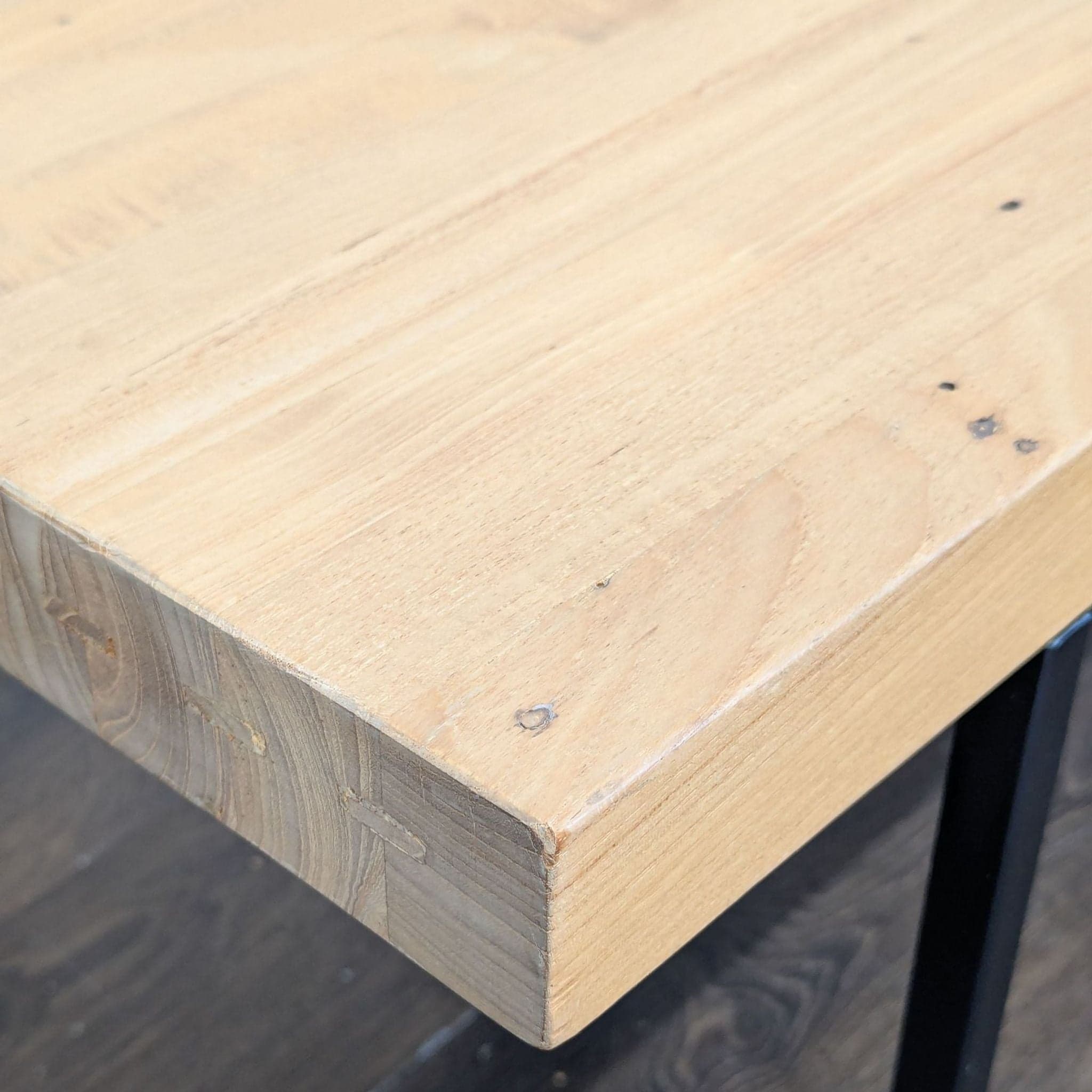 EQ3 Modern Minimalist Wood Coffee Table with Black Metal Legs - Thumbnail 5