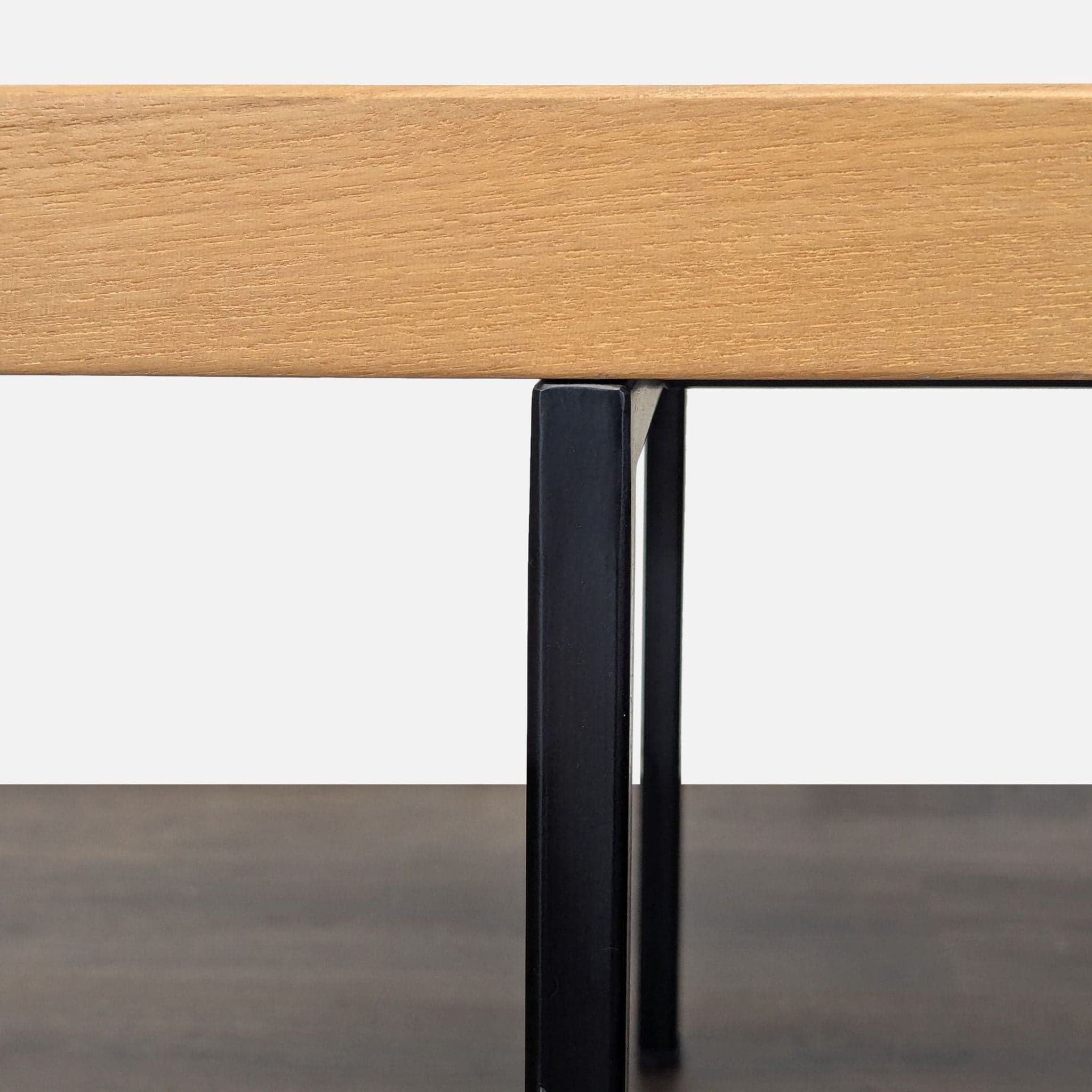 EQ3 Modern Minimalist Wood Coffee Table with Black Metal Legs - Thumbnail 4