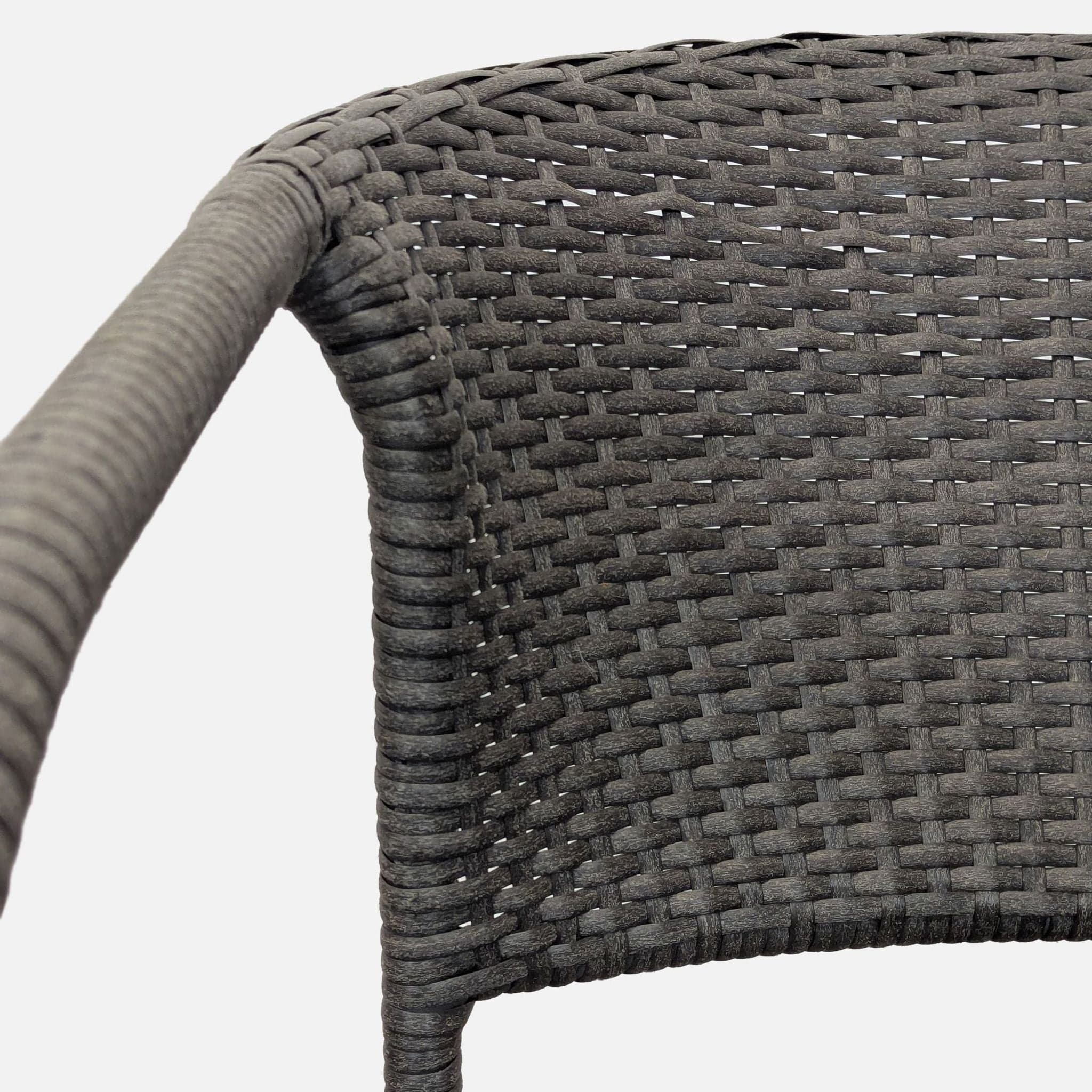 Set of 4 Woven Stackable Patio Chairs - Thumbnail 7