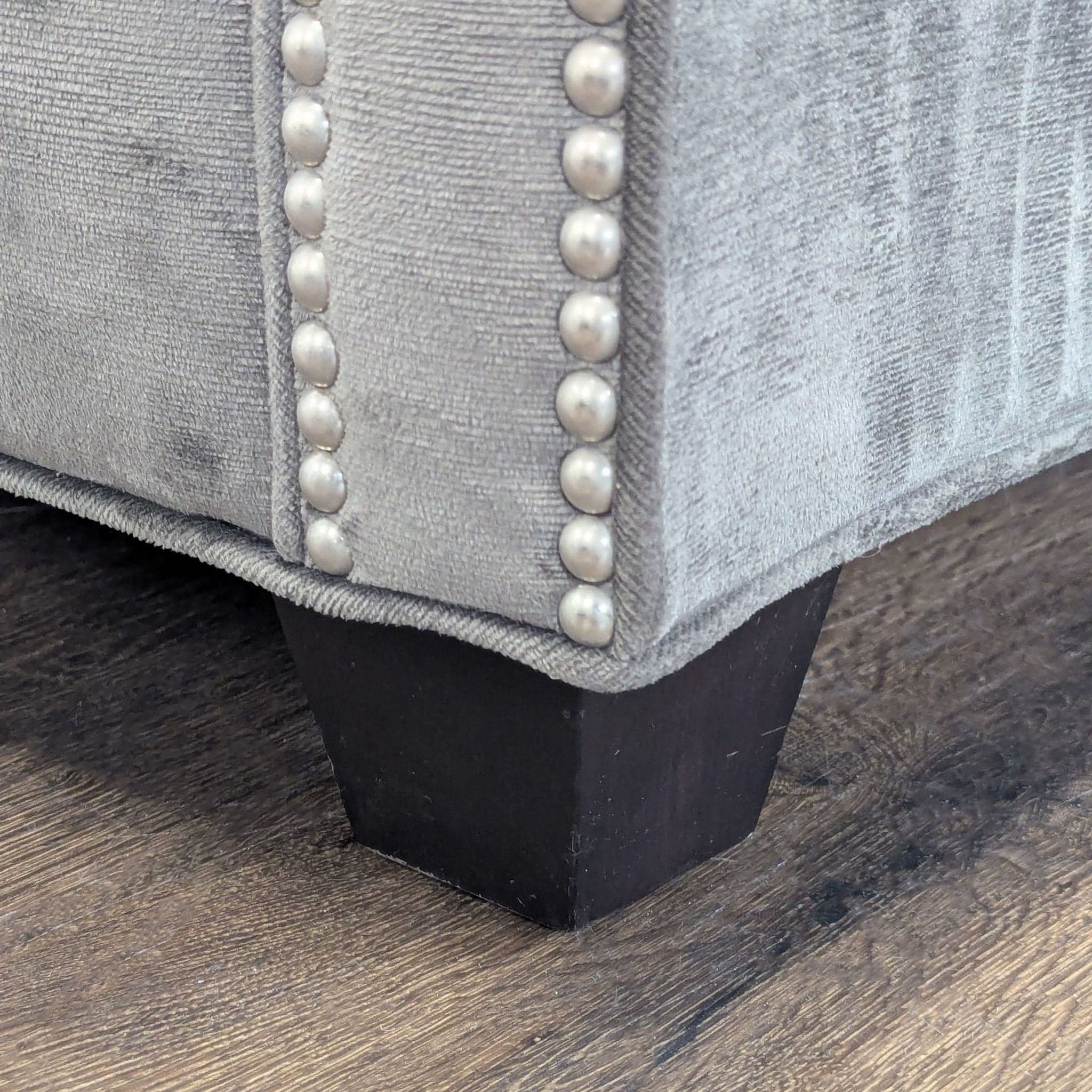 Mitchell Gold + Bob Williams Gray Velvet Sleeper Sofa with Tufted Back - Thumbnail 10