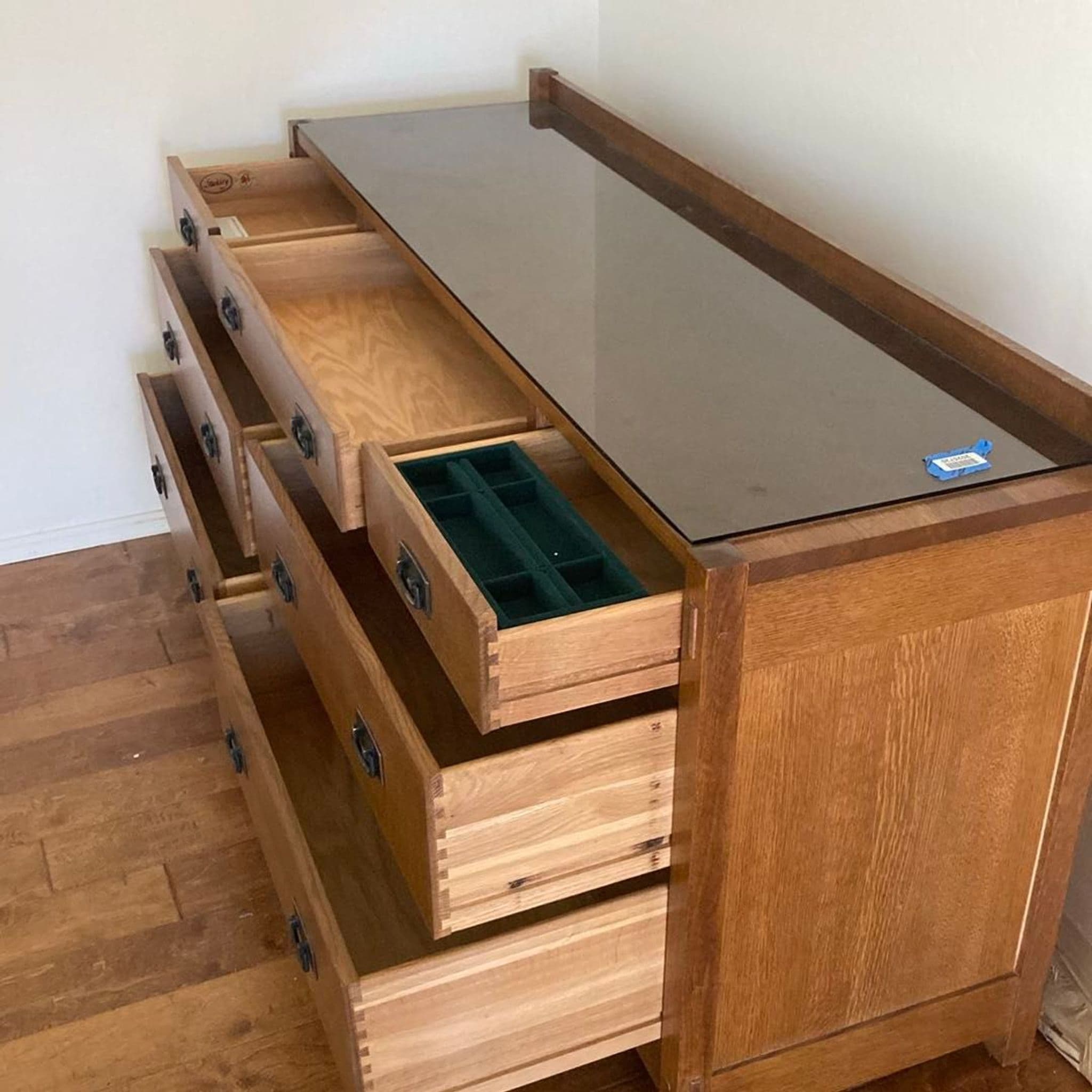 Stickley Solid Wood 7-Drawer Dresser with Metal Pulls - Thumbnail 5