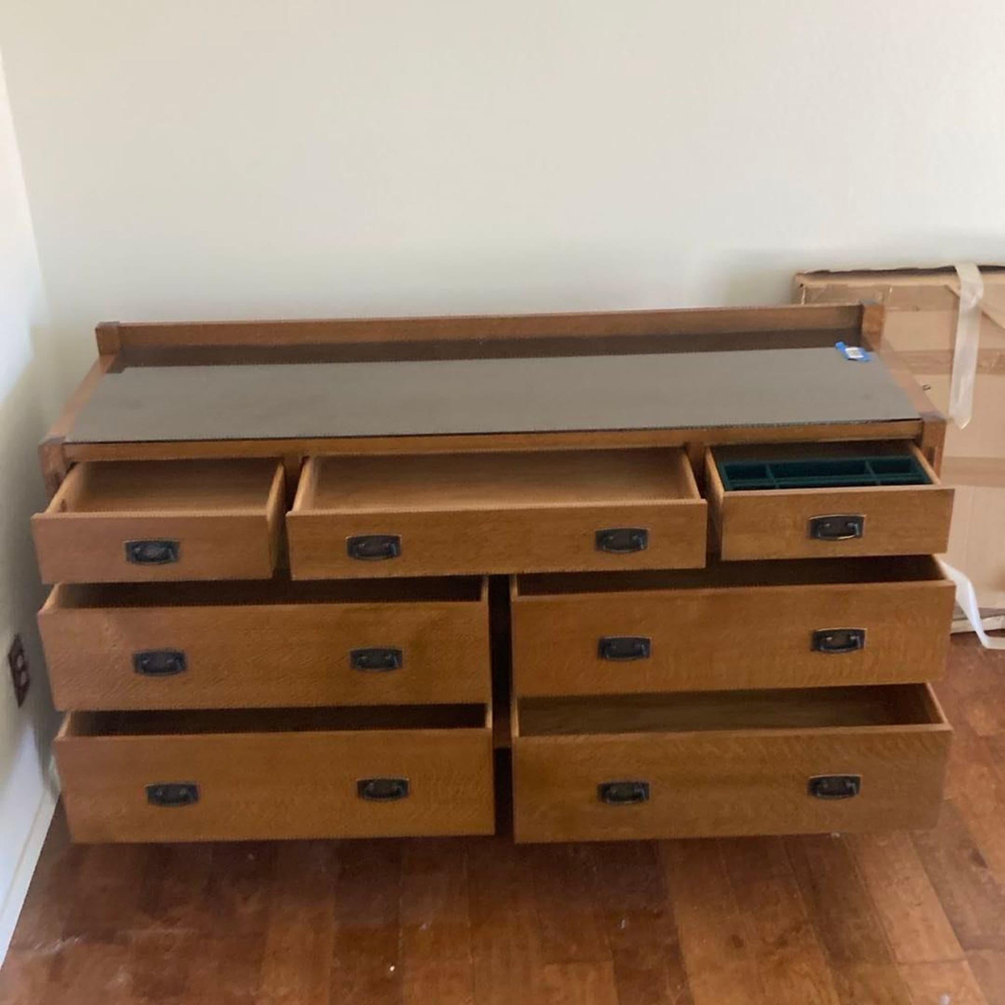 Stickley Solid Wood 7-Drawer Dresser with Metal Pulls - Thumbnail 4