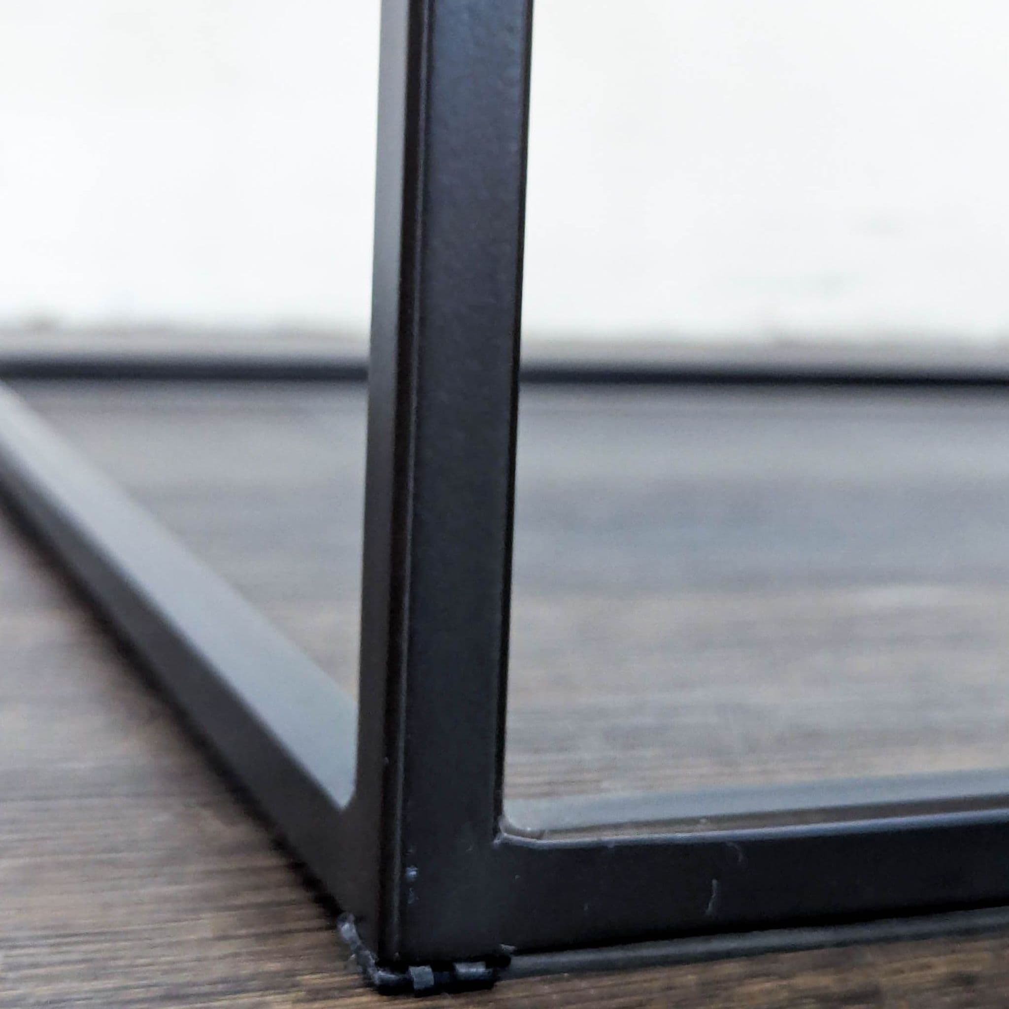 West Elm Wood Top End Table on Metal Frame - Thumbnail 5