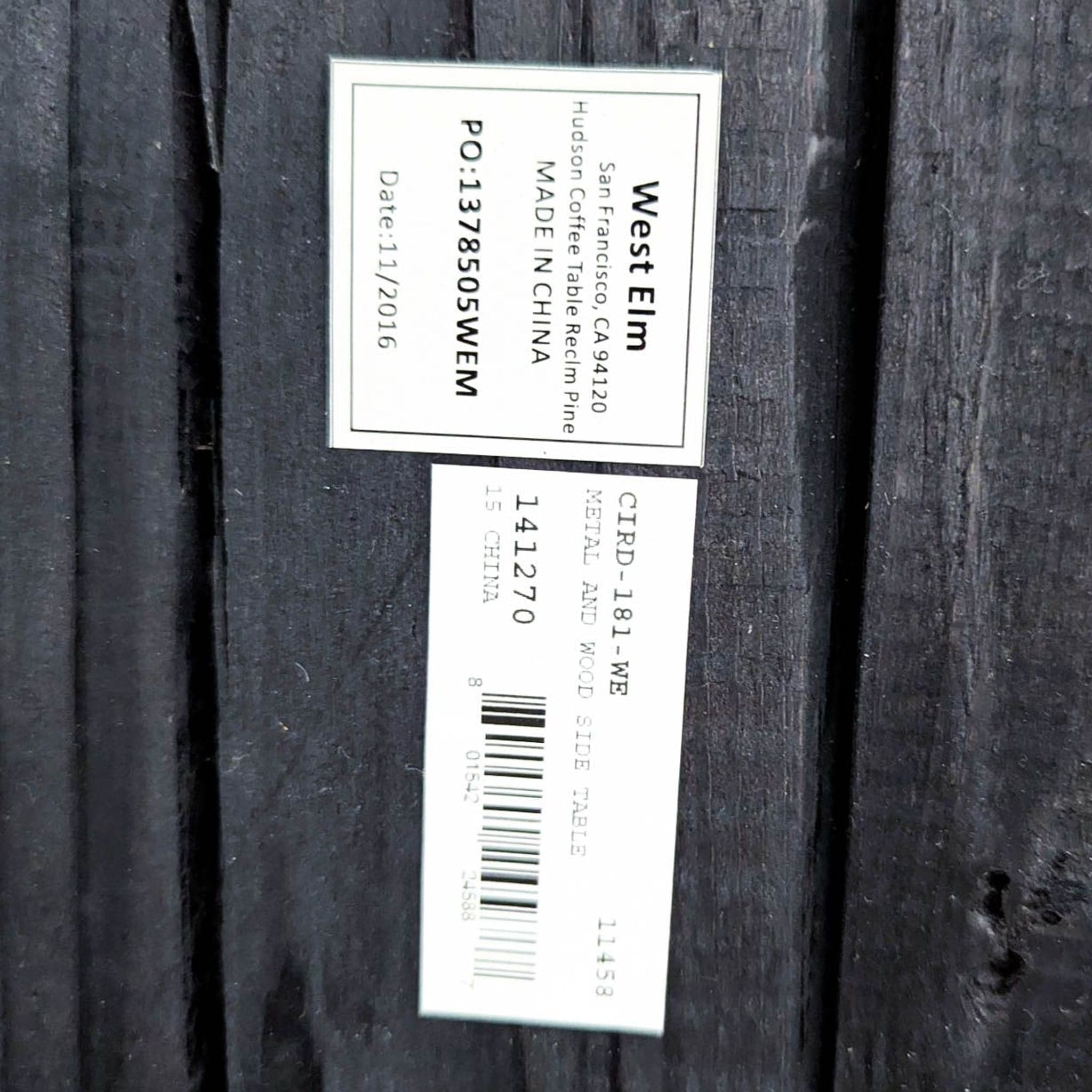 West Elm Wood Top End Table on Metal Frame - Thumbnail 6