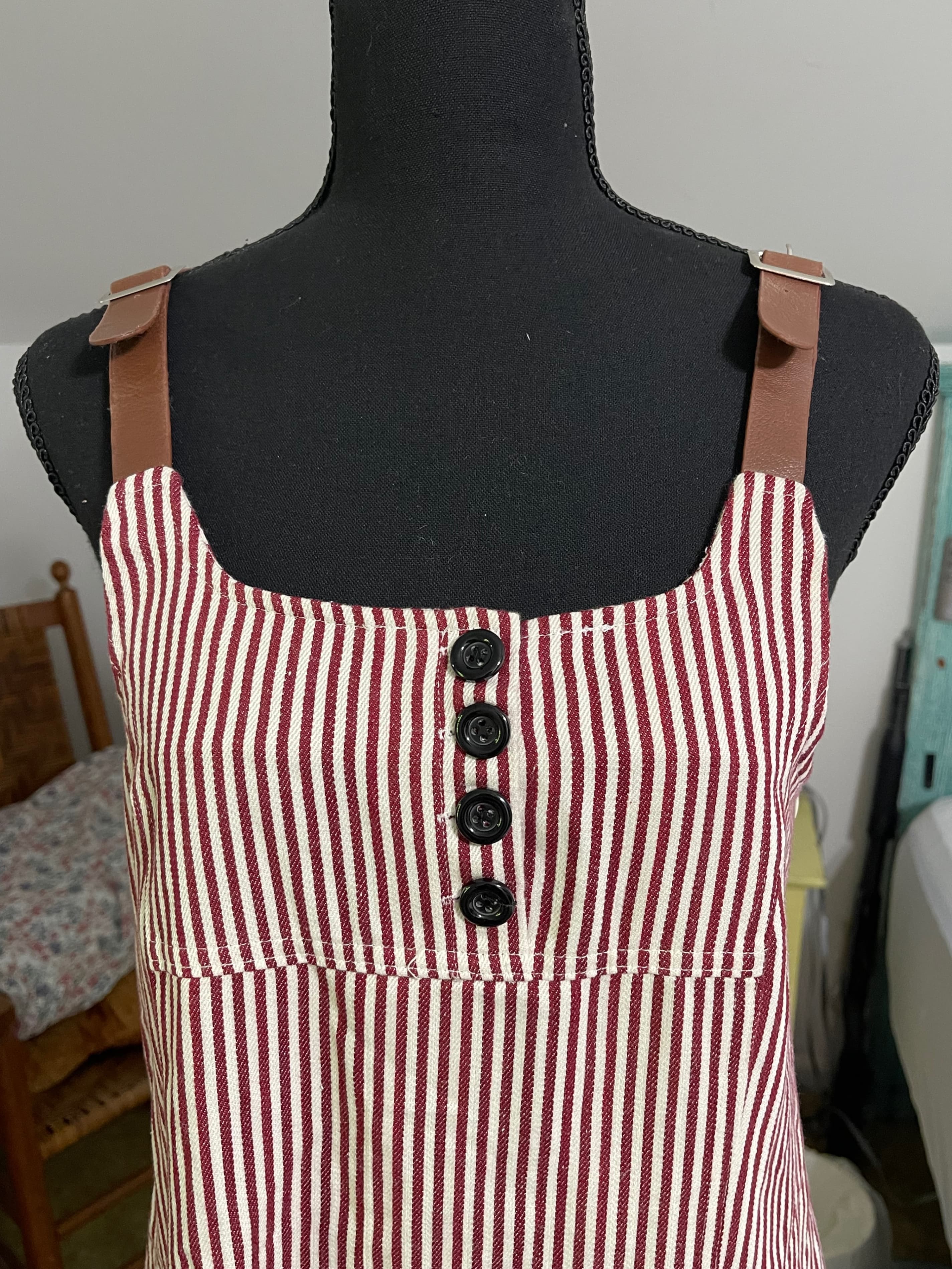 G. Lungta London Women’s Striped Pinafore Dress size M/L - Thumbnail 5