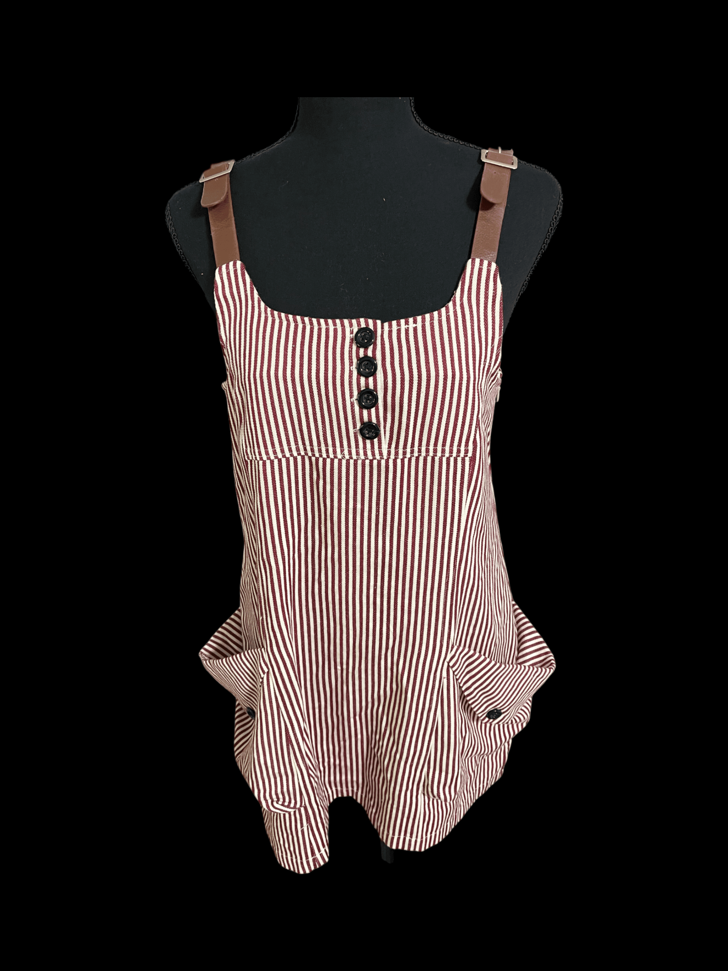 G. Lungta London Women’s Striped Pinafore Dress size M/L - Thumbnail 3