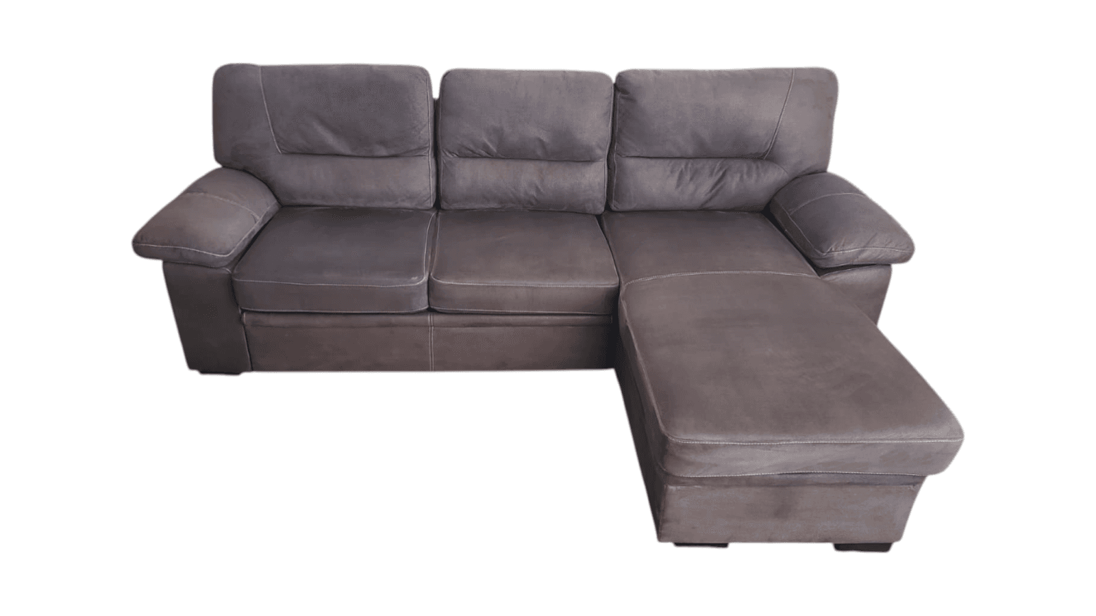 Brown Microfiber Sectional Couch w/ Chaise, Storage, Pull Out Sofa Bed - Thumbnail 2