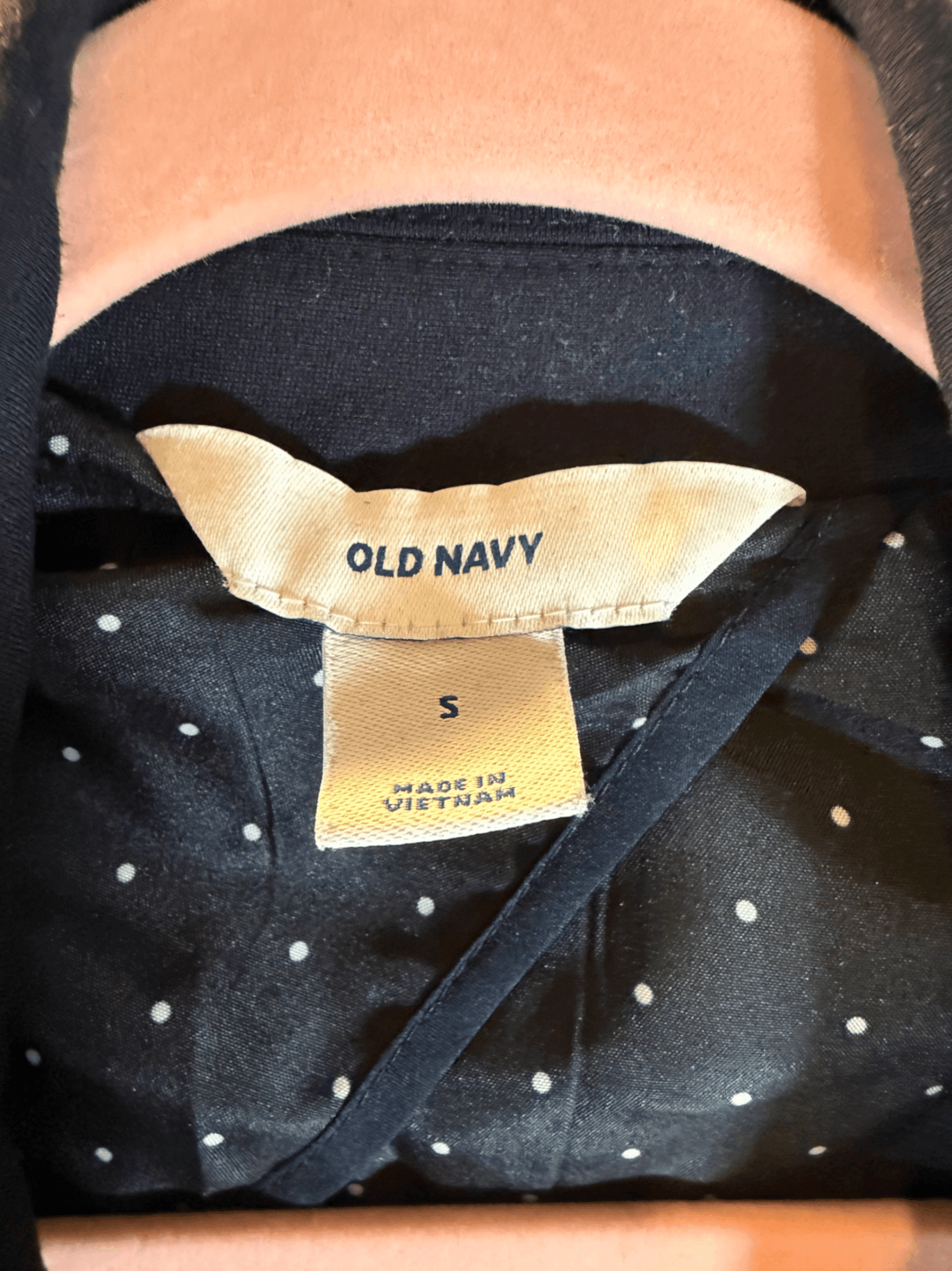 Navy Blazer with Polka Dot Lining Size S - Thumbnail 3