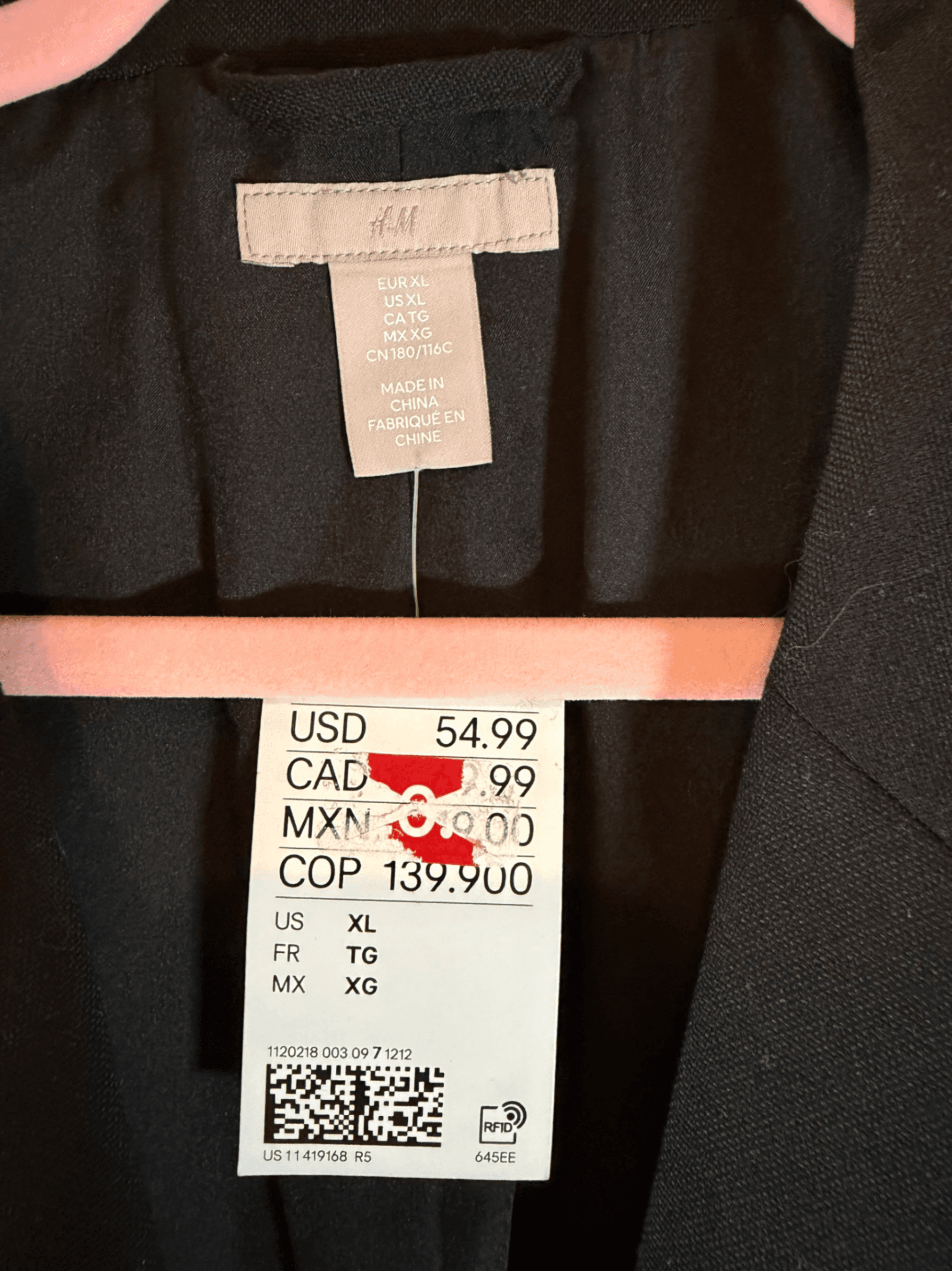 NWT H&M Black Blazer Jacket Size 36 - Thumbnail 3