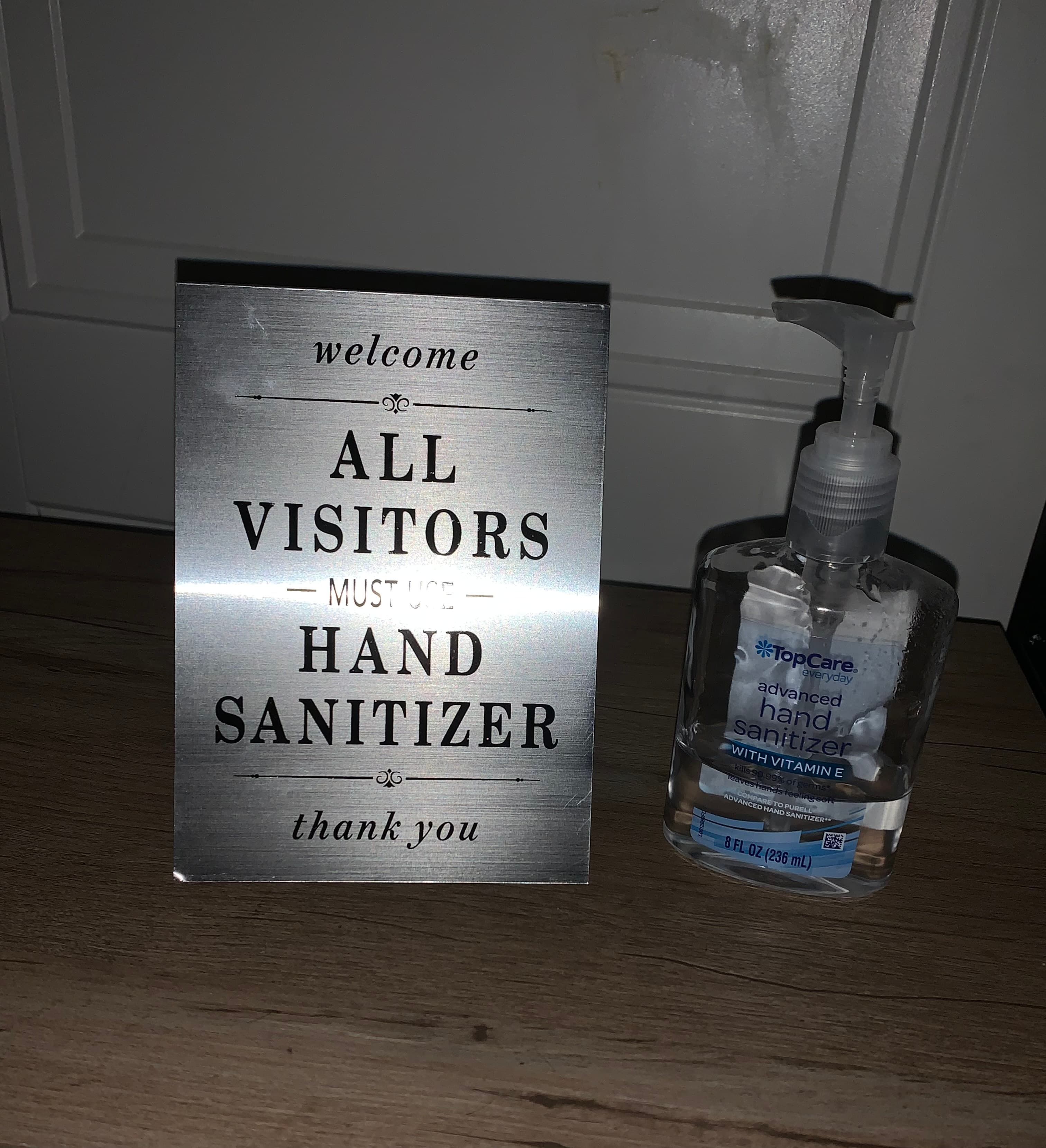 Visitor Hand Sanitizer Sign Metal A Frame Stand - Image 1