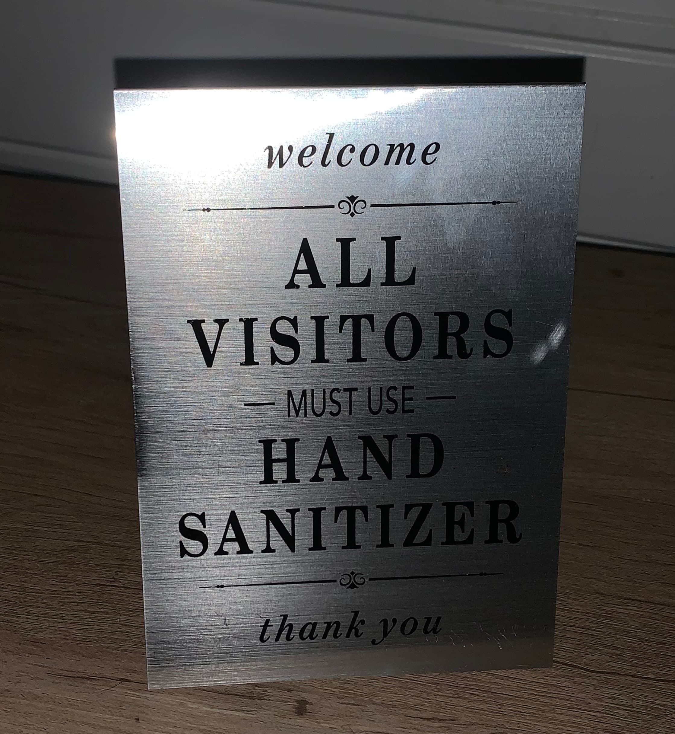 Visitor Hand Sanitizer Sign Metal A Frame Stand - Thumbnail 5
