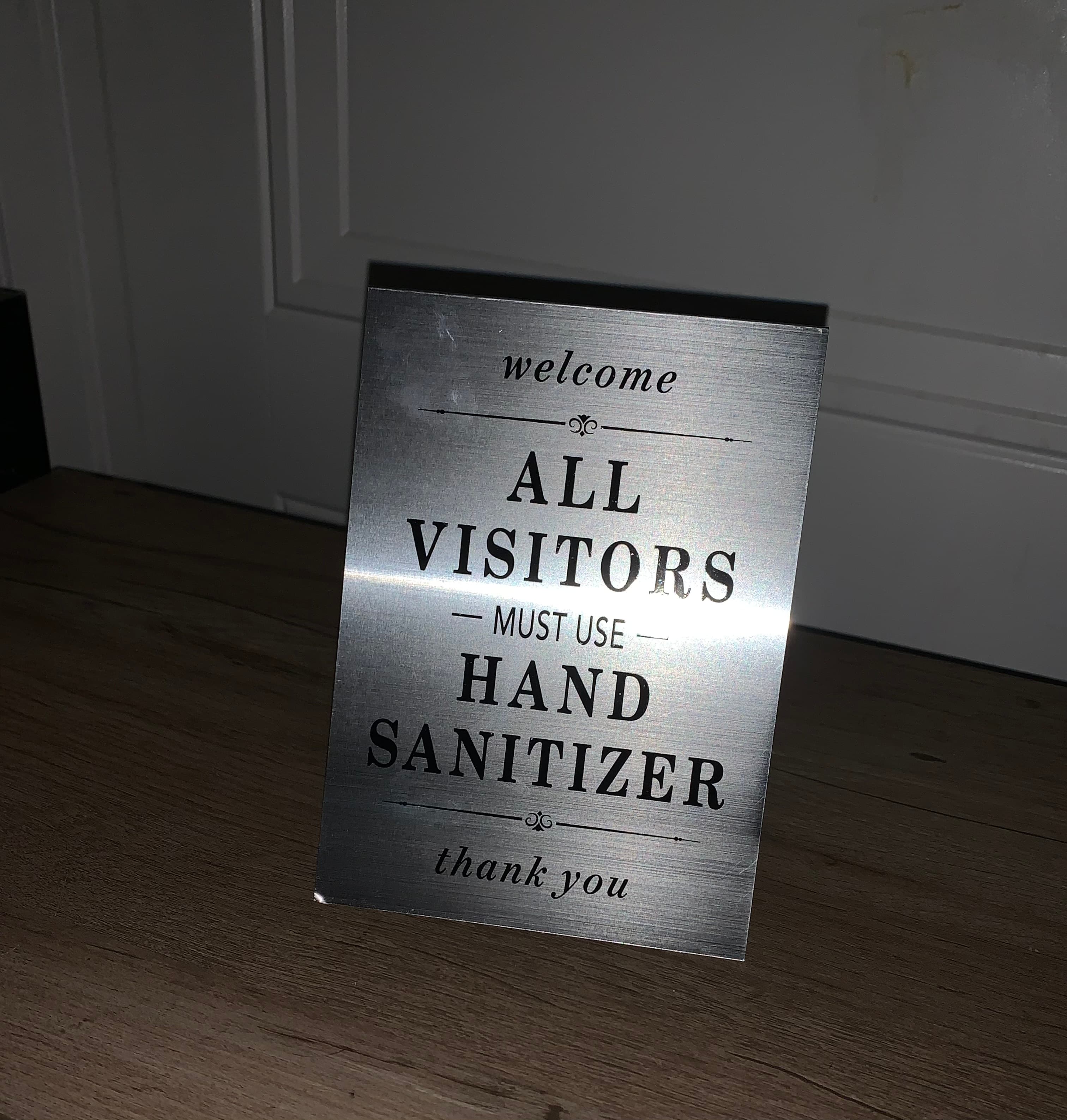 Visitor Hand Sanitizer Sign Metal A Frame Stand - Thumbnail 2