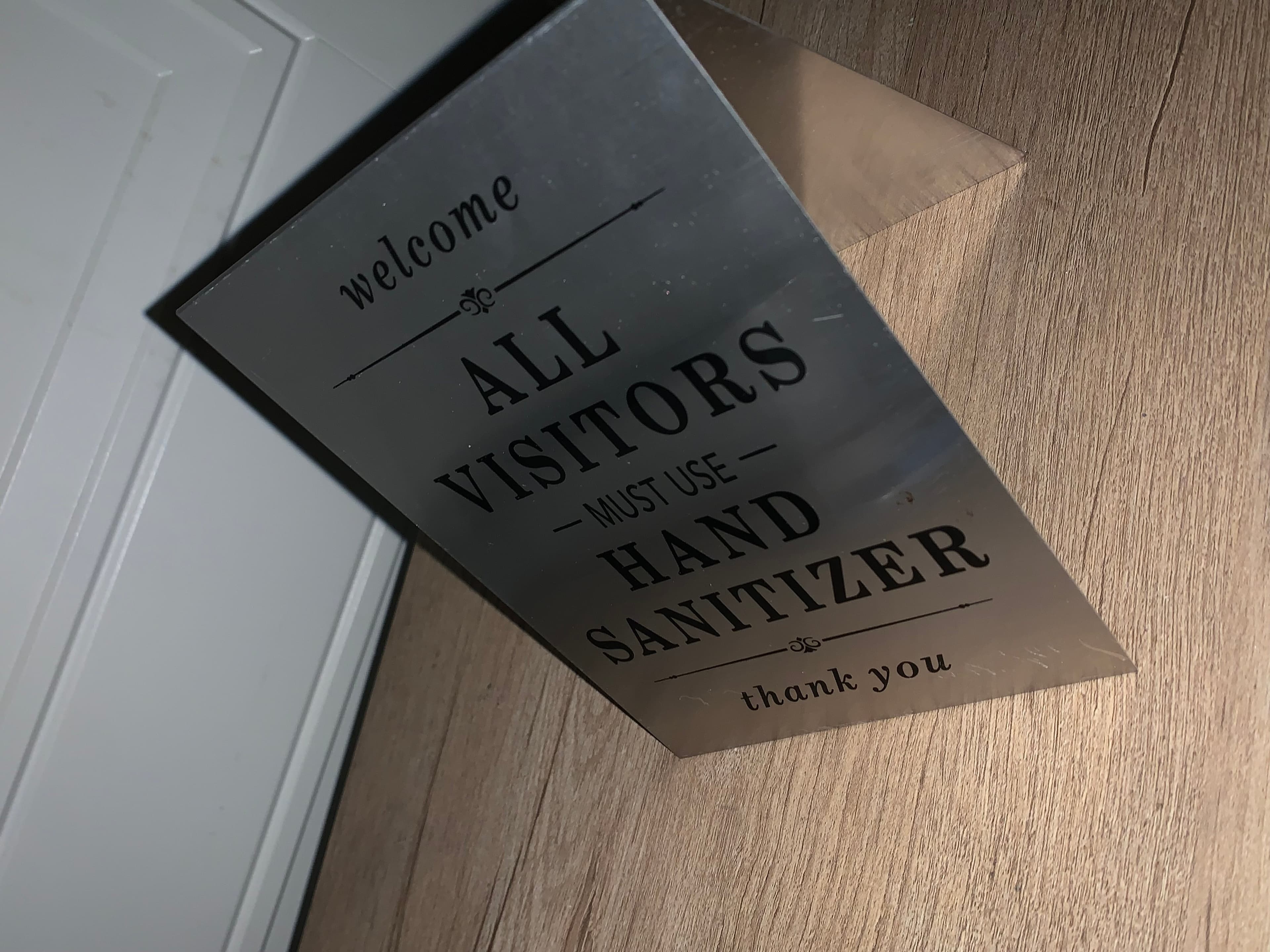 Visitor Hand Sanitizer Sign Metal A Frame Stand - Thumbnail 3