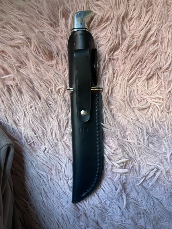Buck 119 Special Fixed Blade Knife with Black Leather Sheath - Thumbnail 2