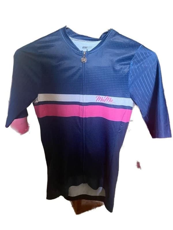 Mumu Apparel Elite Classic Cycling Jersey Navy/Pink Women's Size M - Thumbnail 2