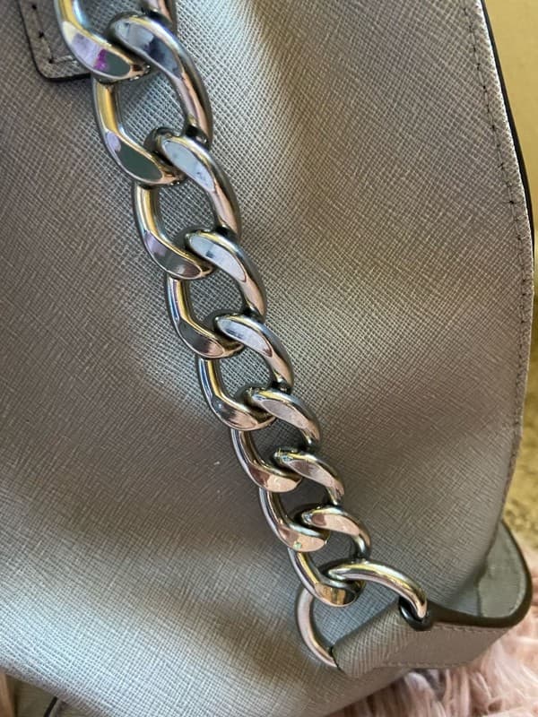 Michael Kors Hamilton Large Saffiano Leather Satchel Tote in Dove Gray - Thumbnail 3