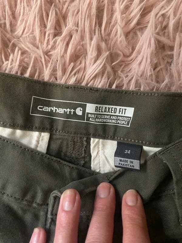 Carhartt Men's Relaxed Fit Ripstop Cargo Shorts - Olive Green - Size 34 - Thumbnail 2