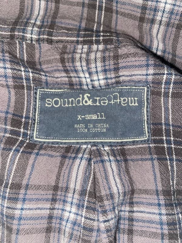 Sound & Matter Women's Size XS Grey Cropped Military Moto Jacket Plaid Lined - Thumbnail 3