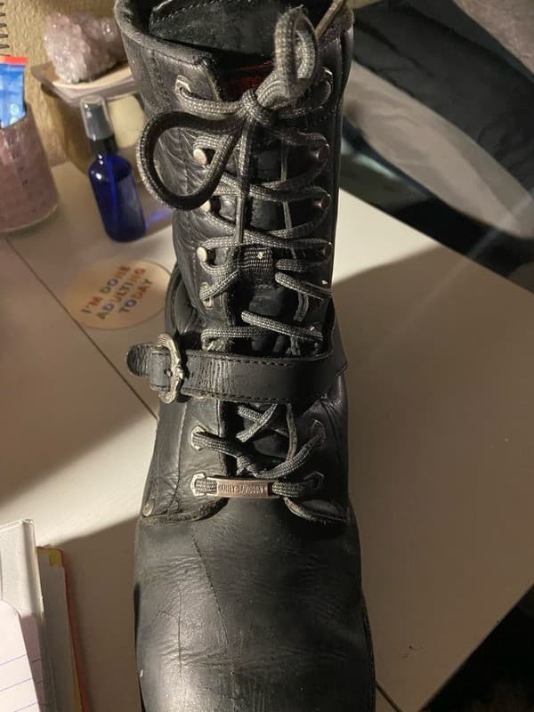 Harley-Davidson Men's Motorcycle Boots Sz 10 US 91003 Black Biker Buckle Combat - Thumbnail 5