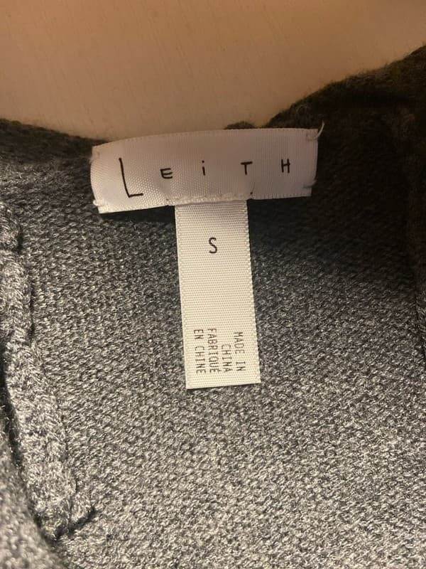 Leith Women's Grey Open-Front Drape Cardigan Sweater Size S - Thumbnail 2