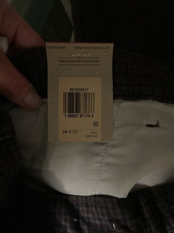 Levi's XX Chino Relaxed Straight Brown Plaid Pants 34x30 - Thumbnail 6