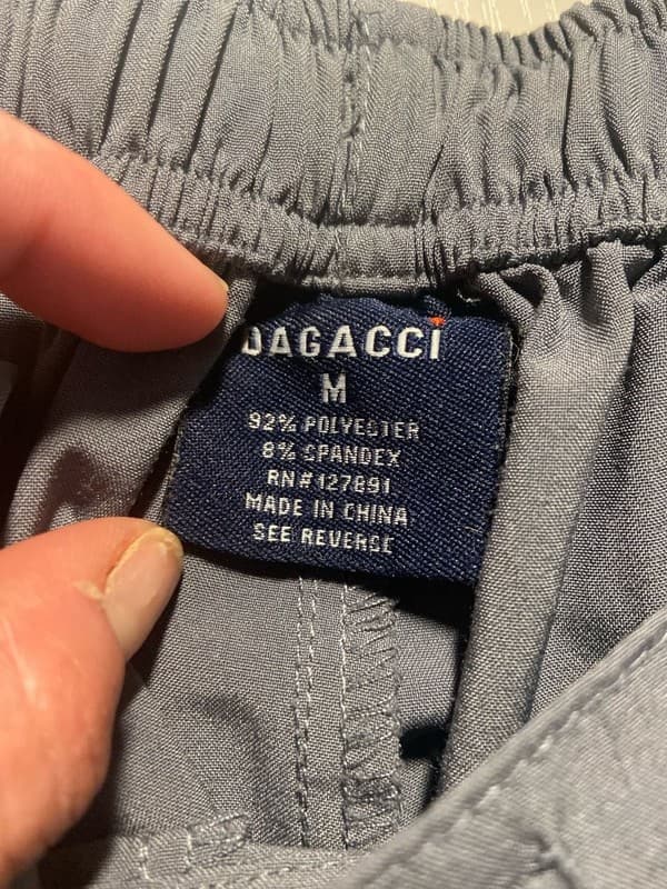 Dagacci Unisex 4-Pocket Medical Scrub Cargo Pants with Drawstring in Gray - Thumbnail 2