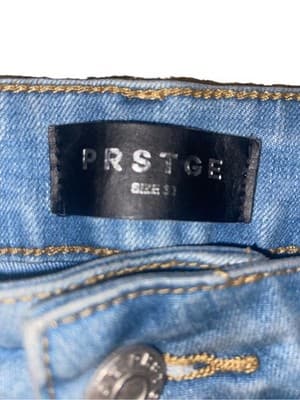 Y2K Cargo Jeans Light Wash Distressed Multi-Pocket Zipper Accents Denim - Thumbnail 2