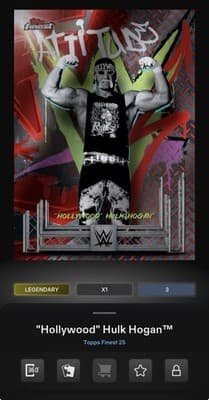 Topps WWE Slam Finest 25 HOLLYWOOD HULK HOGAN 3gc Limited Red Rare Legendary - Thumbnail 3