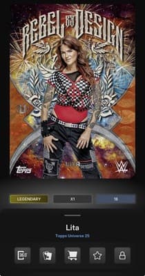LITA Orange Warped Namesakes 25cc Legendary Topps Slam WWE Universe 25 - Thumbnail 3