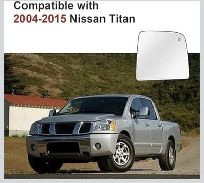 Right Passenger Side Mirror Glass Replacement Nissan Titan 2004-2015 Power Heat - Thumbnail 2