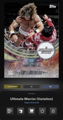 Ultimate Warrior WWE Topps Slam Universe 26 Legendary Blast Base 50gc Digital - Thumbnail 3
