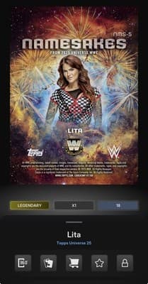 LITA Orange Warped Namesakes 25cc Legendary Topps Slam WWE Universe 25 - Thumbnail 2