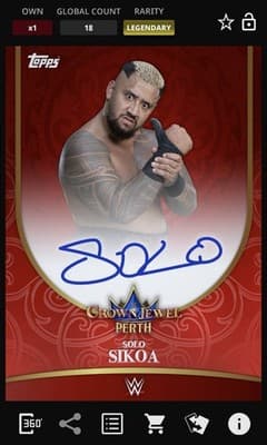 Topps Slam WWE 2025 SOLO SIKOA Legendary Crown Jewel Red Signature Limited 25gc - Thumbnail 4