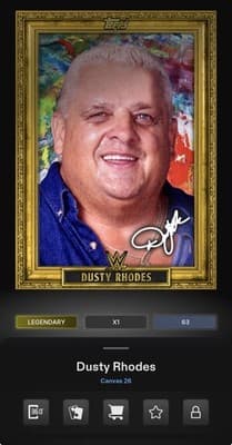 Topps Slam WWE DUSTY RHODES Canvas 26 Guilded Greats Legendary Digital - Thumbnail 3