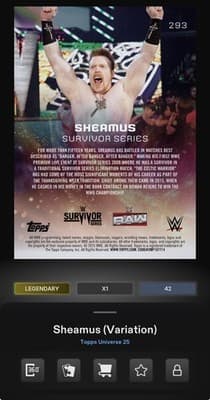 SHEAMUS WWE Topps Slam Universe 26 Legendary Blast Base Exclusive 50gc Digital - Thumbnail 4