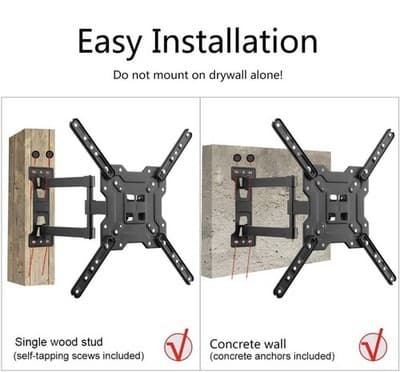 Suptek TV Wall Mount Swivel Tilt Full Motion Most 23-55” TV Mount 55lbs Max VESA - Thumbnail 6